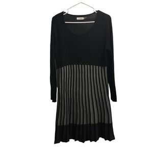 Calvin Klein Black and Gray Midi Dress